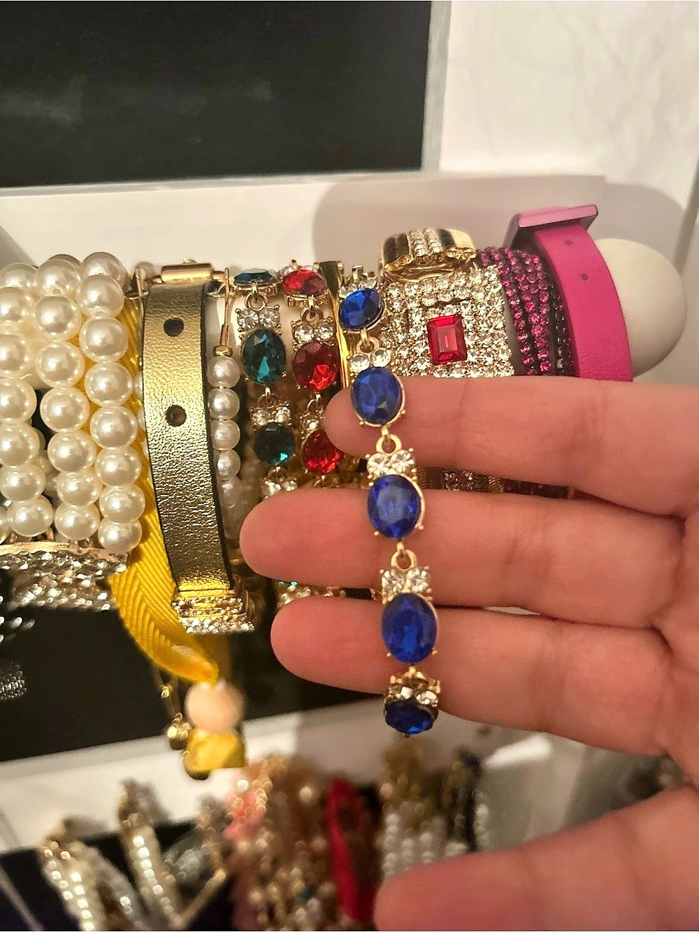 Blue & Gold Beaded Bracelet